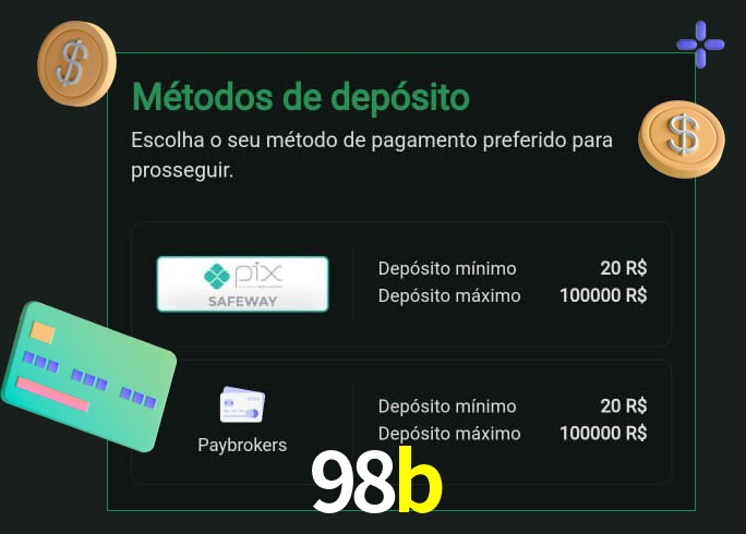 O cassino 98b oferece uma grande variedade de métodos de pagamento